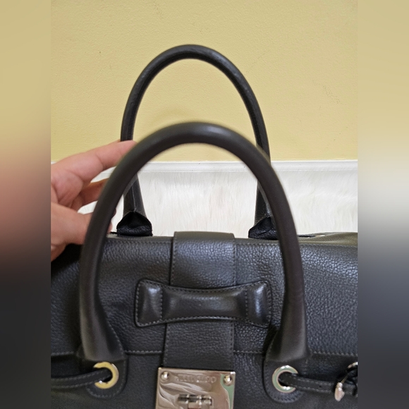 JIMMY CHOO Rosalie Grainy Calfskin Leather Satchel Bag - Picture 17 of 17